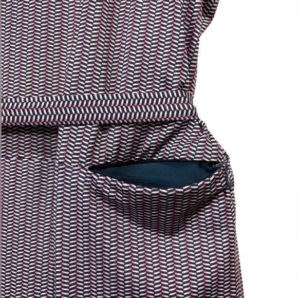 A|U|R Sleeveless Collared Dress, Size L, Purple Geometric Print, NEW - Picture 8 of 10